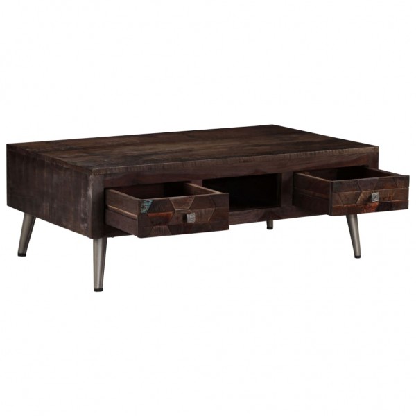 Mesa de centro de madera maciza reciclada 100x60x35 cm M 5