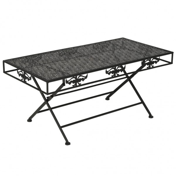 Mesa de centro plegable estilo vintage metal 100x50x45 cm negro D