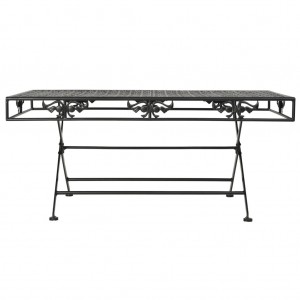 Mesa de centro dobrável estilo vintage metal 100x50x45 cm preto H