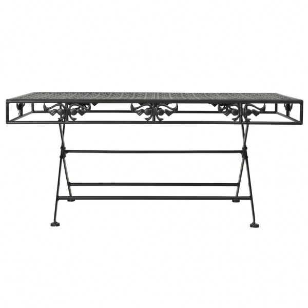 Mesa de centro dobrável estilo vintage metal 100x50x45 cm preto M 2