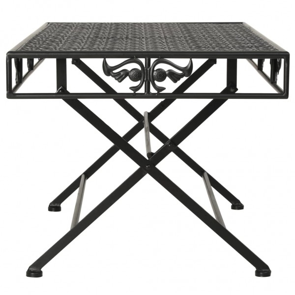 Mesa de centro dobrável estilo vintage metal 100x50x45 cm preto M 3