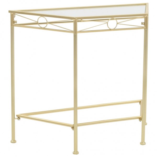 Mesa auxiliar de estilo vintage metal 87x34x73 cm dorada D