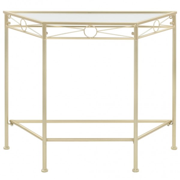 Mesa de apoio estilo vintage metal 87x34x73 cm dourado M 2