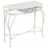Mesa de apoio estilo francês 82x39x76 cm metal branco 1