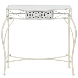 Mesa de apoio estilo francês 82x39x76 cm metal branco H