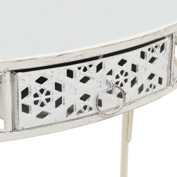 Mesa auxiliar estilo francés metal 82x39x76 cm blanca M 5