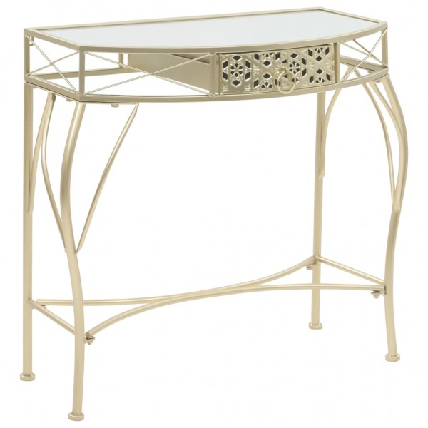 Mesa auxiliar estilo francés metal 82x39x76 cm dorada D
