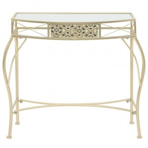 Mesa auxiliar estilo francés metal 82x39x76 cm dorada H