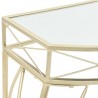 Mesa de apoio de estilo francês metal 82x39x76 cm dourado 4