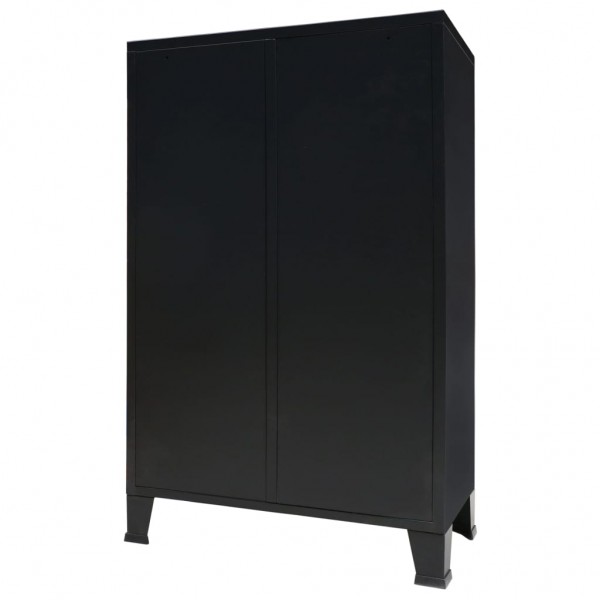 Roupeiro estilo industrial em metal 67x35x107 cm preto M 3