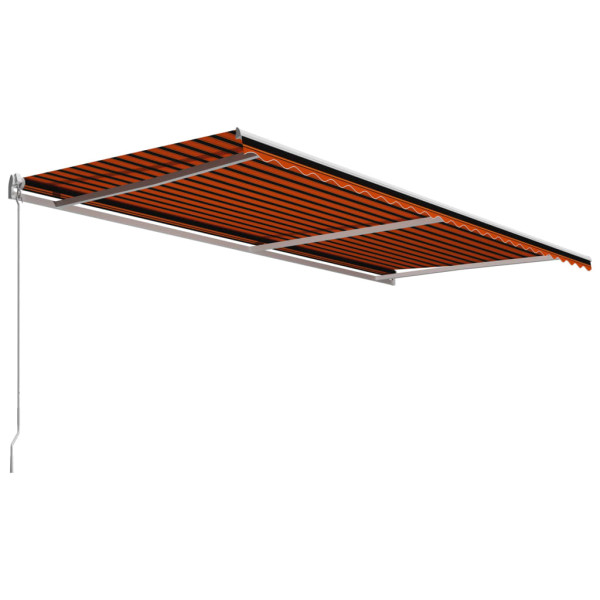 Toldo manual retráctil naranja y marrón 600x300 cm M 3