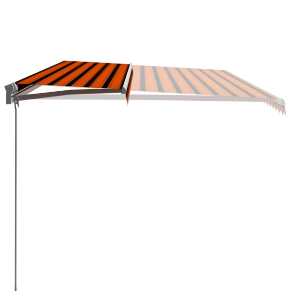 Toldo retrátil manual 600x300 cm laranja e castanho M 4