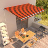 Toldo retrátil manual 450x300 cm laranja e castanho 1
