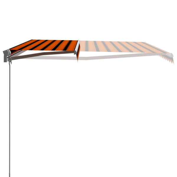 Toldo retrátil manual 450x300 cm laranja e castanho M 4
