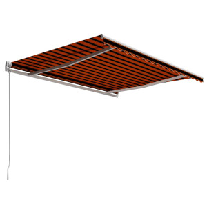 Toldo manual retráctil naranja y marrón 400x300 cm H