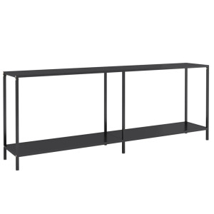 Mesa consola vidrio templado negro 200x35x75.5 cm H