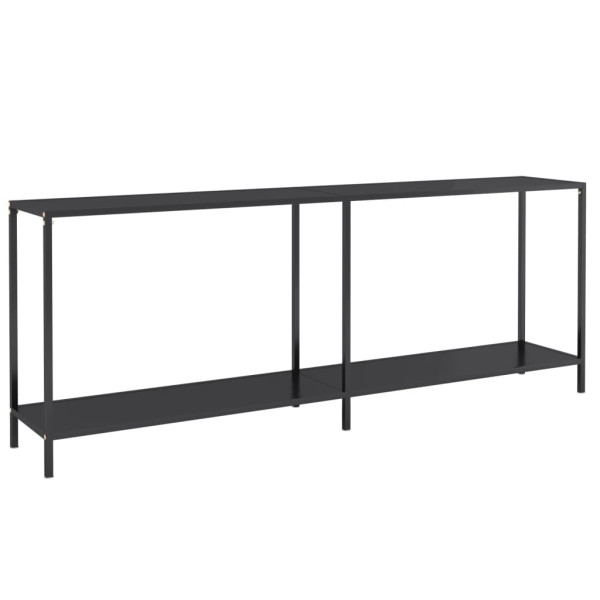 Mesa consola vidrio templado negro 200x35x75.5 cm M 2