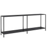 Mesa consola vidrio templado negro 200x35x75.5 cm 2