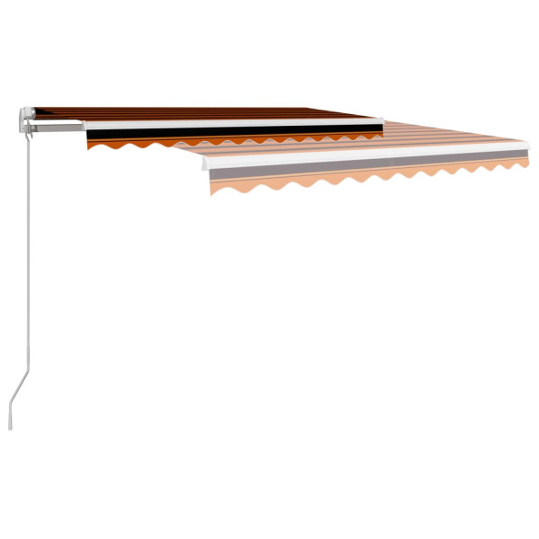 Toldo retrátil manual 350x250 cm laranja e castanho M 3