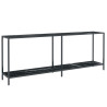 Mesa consola vidrio templado negro 200x35x75.5 cm 2