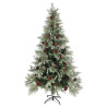 Árvore Natal pré-iluminada c/ pinhas 195 cm PVC/PE verde/branco 2