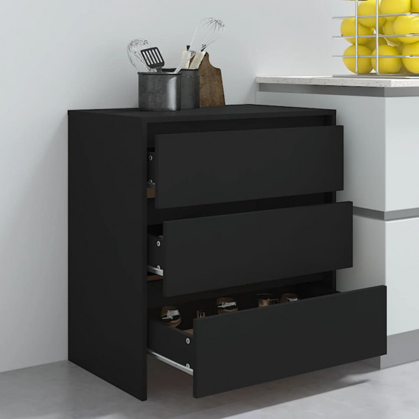 Aparador de madera contrachapada negro 70x41x75 cm M 5