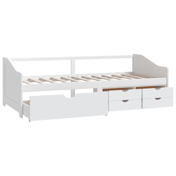 Sofá-cama 3 lugares c/ gavetas 90x200 cm pinho maciço branco M 4