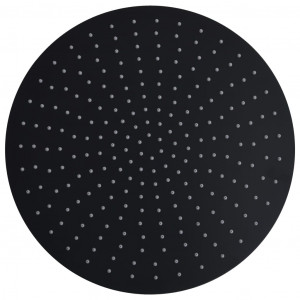 Cabeça de chuveiro redonda 40 cm aço inoxidável preto H