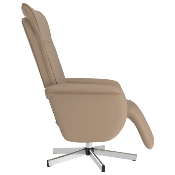 Sillón reclinable masaje reposapiés cuero sintético capuchino M 4
