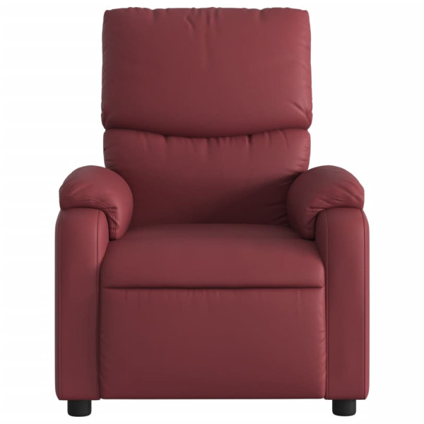 Sillón reclinable de cuero sintético rojo tinto M 3
