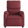 Sillón reclinable de cuero sintético rojo tinto 3