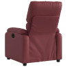 Sillón reclinable de cuero sintético rojo tinto 5