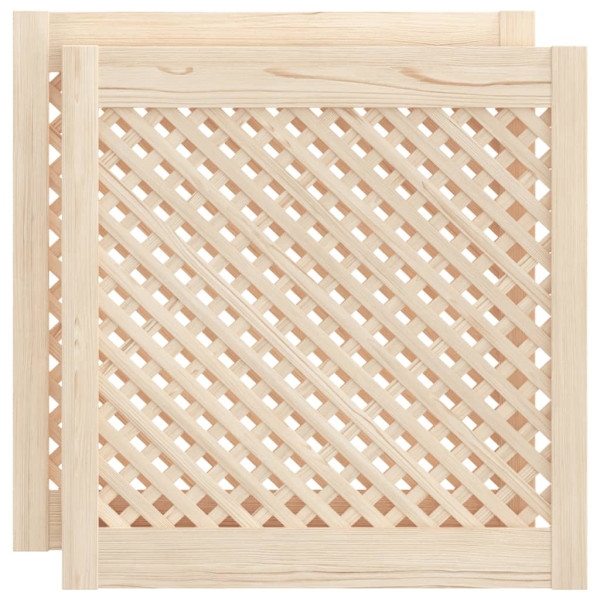 Puertas de armario entramado 2 uds madera pino 59.5x61.5 cm M 2