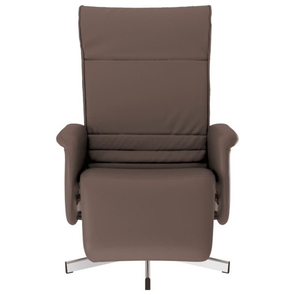 Sillón reclinable con reposapiés cuero sintético marrón M 3