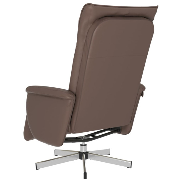Sillón reclinable con reposapiés cuero sintético marrón M 5