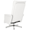 Sillón reclinable masaje con reposapiés cuero sintético blanco 5