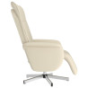 Sillón reclinable masaje con reposapiés cuero sintético crema 4