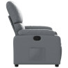 Sillón reclinable de cuero sintético gris 4