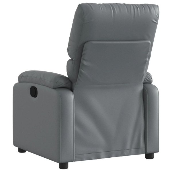 Sillón reclinable de cuero sintético gris M 5