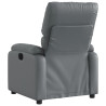 Sillón reclinable de cuero sintético gris 5