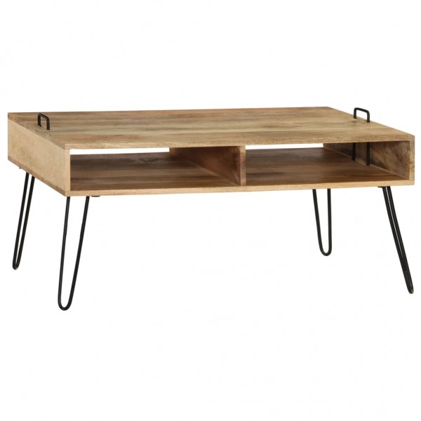 Mesa de centro madera maciza de mango maciza 100x60x45 cm M 3