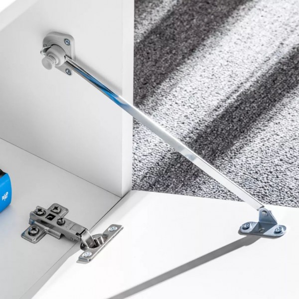 Conj. unidades de parede p/ TV luzes LED 5 pcs branco brilhante M 3