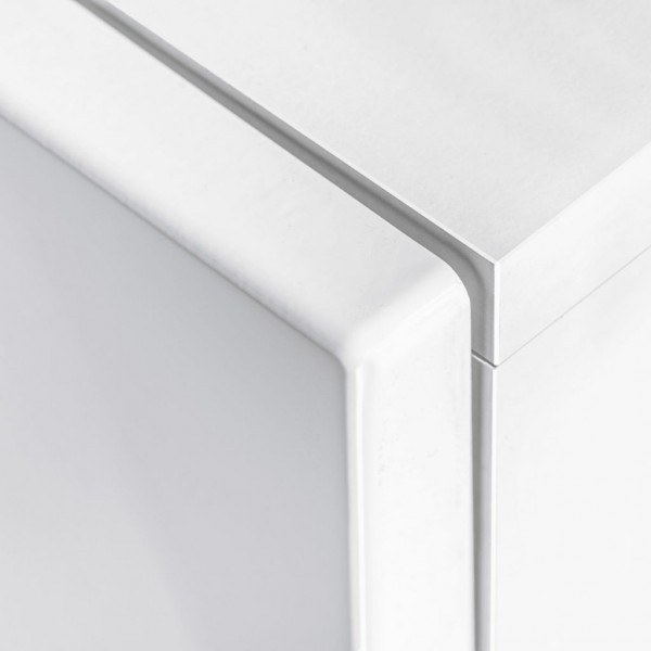 Mueble de salón de TV con luces LED blanco brillante 5 piezas M 5