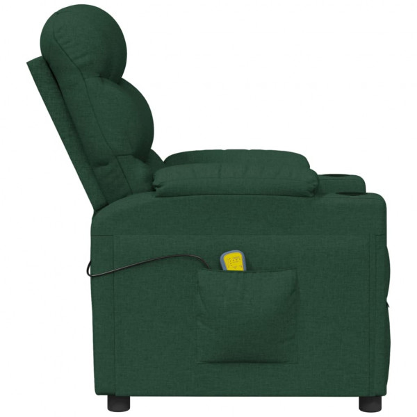 Sillón de masaje de tela verde oscuro M 4
