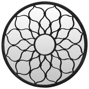 Espelho de jardim p/ uso exterior ferro 40x3 cm preto H