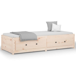 Sofá cama madera maciza de pino 90x200 cm H