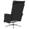 Sillón reclinable con reposapiés cuero sintético negro 5