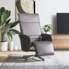 Sillón reclinable de masaje con reposapiés cuero sintético gris 1