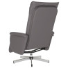 Sillón reclinable de masaje con reposapiés cuero sintético gris 5