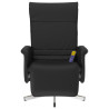 Sillón reclinable masaje con reposapiés cuero sintético negro 3